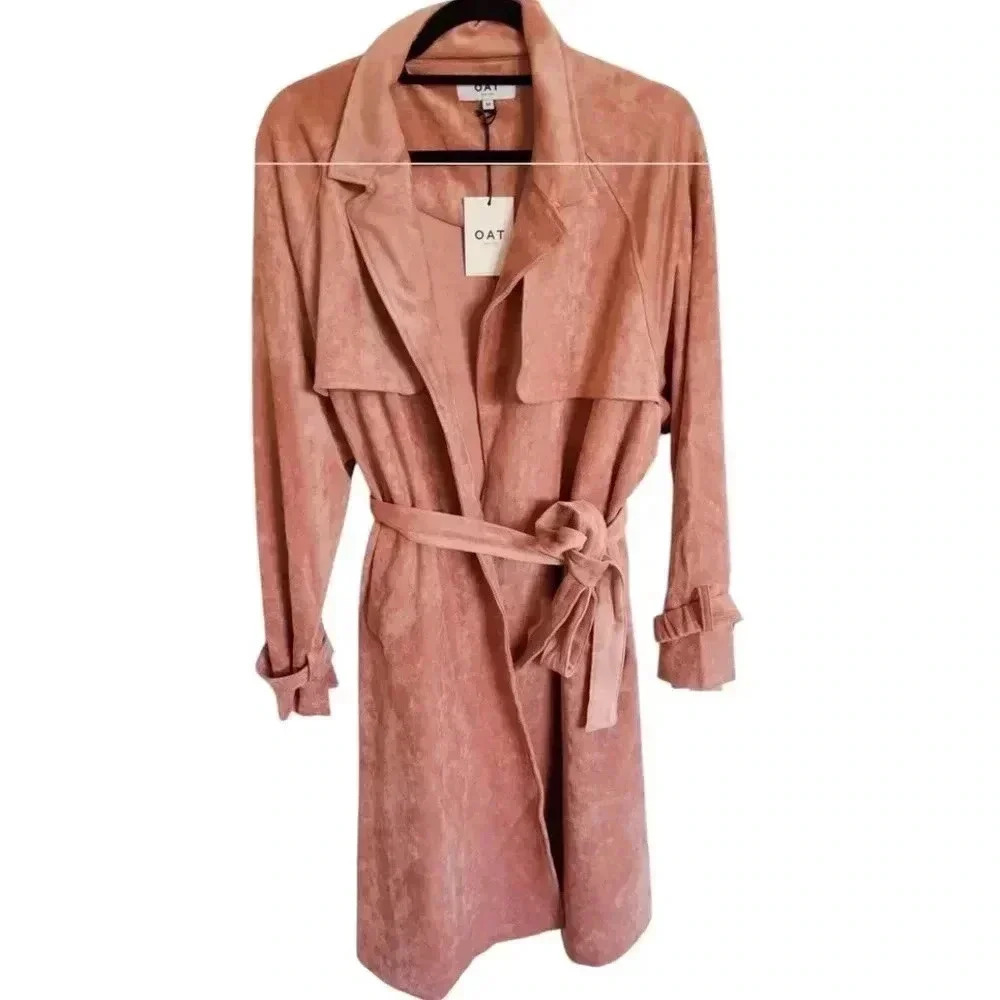 Brand New OAT NY Dusty Rose Trench coat size M - Picture 7 of 8